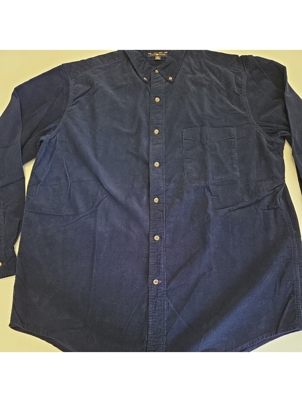 Vintage Club Room Corduroy Button Down Shirt Mens XL Blue Cotton Casual